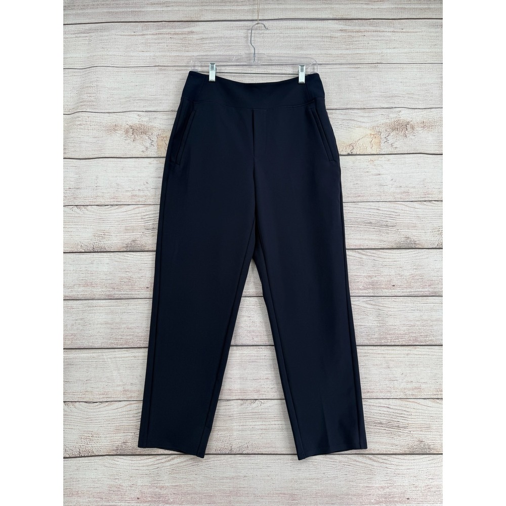 Athleta Brooklyn Ankle Pant Women 8 Navy Blue Tapered Leg Zip Pocket Stretch